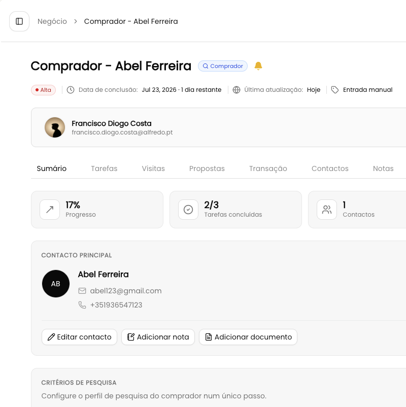 Faça a gestão de toda a sua pipeline de negócios num só lugar